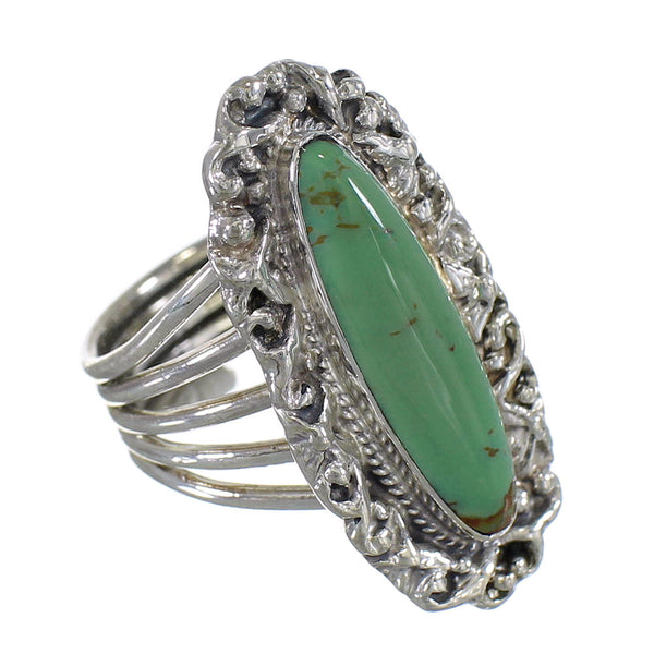 Silver And Southwest Turquoise Ring Size 7-3/4 QX75088